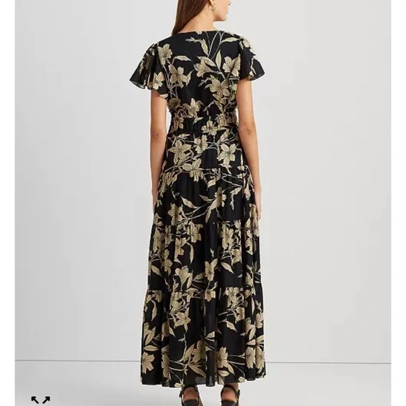 Lauren Ralph Lauren Floral Cotton Voile Tiered Maxidress 10 NWT - Picture 2 of 4